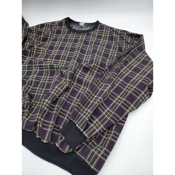 VTG 90s La Mode Mens Large Long Sleeve Plaid Nylon Pullover Golf Jacket Men's XL - Picture 3 of 8